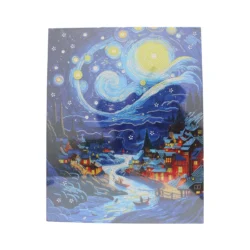 Диамантен гоблен „Звездна нощ над града“ – вдъхновение и изкуство - 50х40cm